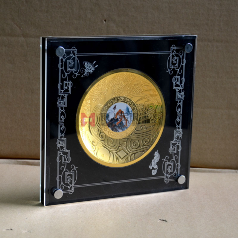 江蘇宿遷企業純金紀念盤擺件定制