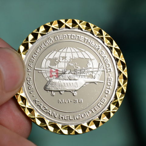 航空公司飛機制造公司純金銀紀念章定制