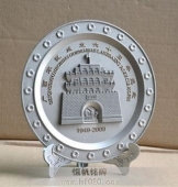 广州军区纪念盘,纯锡锡盘,纯锡锡牌,锡制奖碟