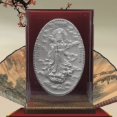 南海觀音純銀紀念銀盤定制、制作紀念銀盤