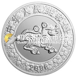 2006中國丙戌（狗）年金銀紀念幣1盎司圓形銀質(zhì)紀念幣