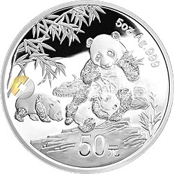 中國熊貓金幣發(fā)行30周年金銀紀念幣5盎司圓形銀質(zhì)紀念幣